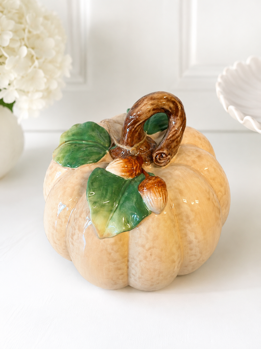 Autumn Acorn Ceramic Pumpkin