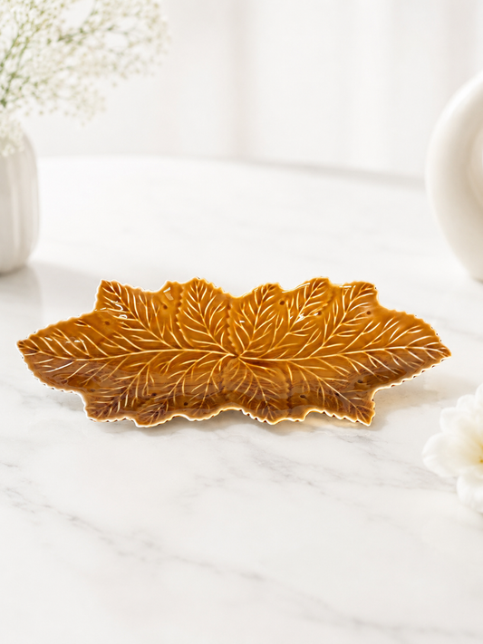 Amber Harvest Leaf Platter