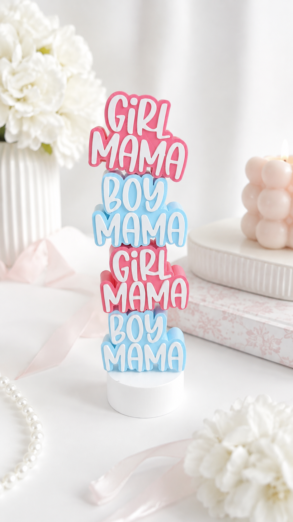 Girl Mama/Boy Mama Straw Topper