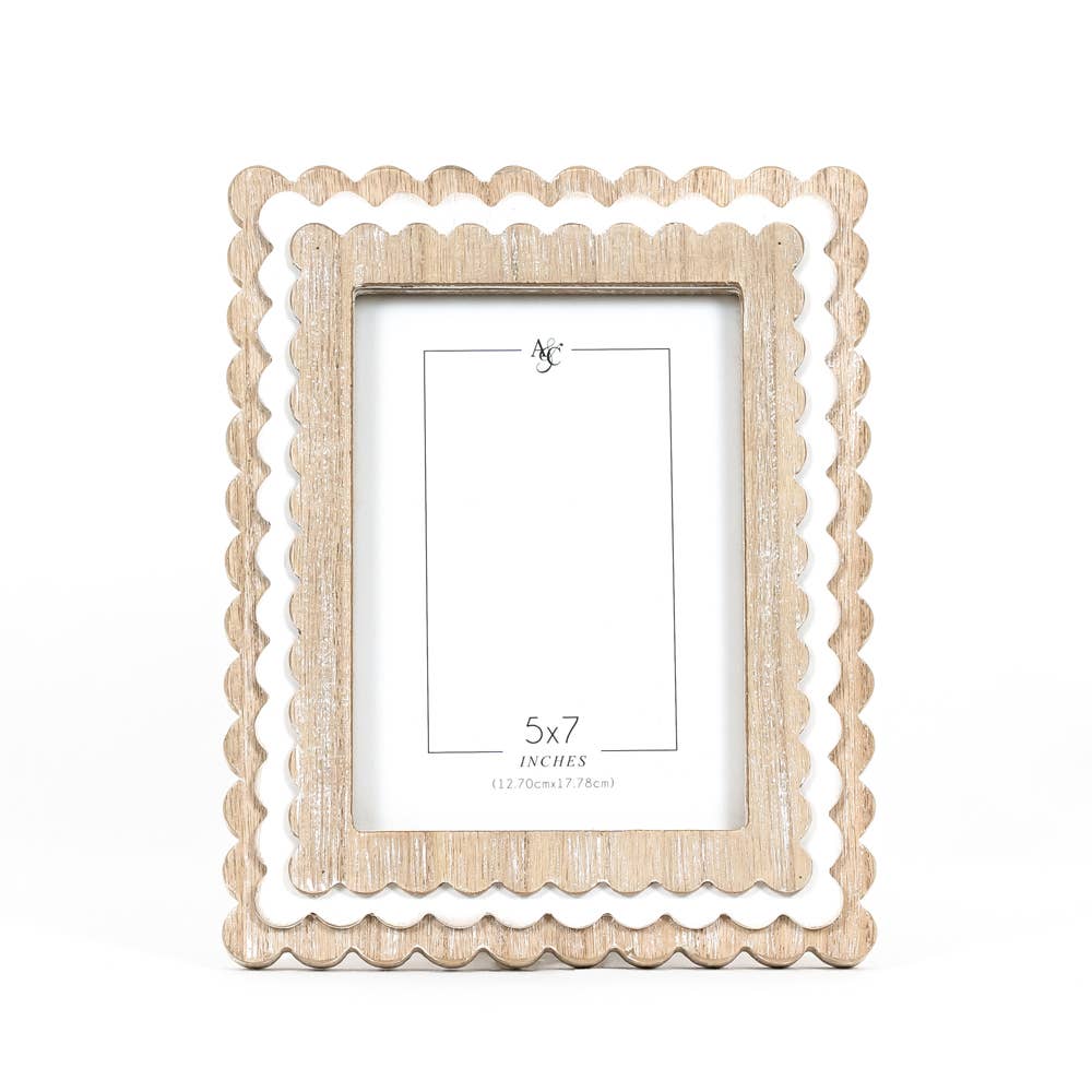 17029 - 8x10x1 wood photo frame (SCALLOP)  (5x7) pic 11844