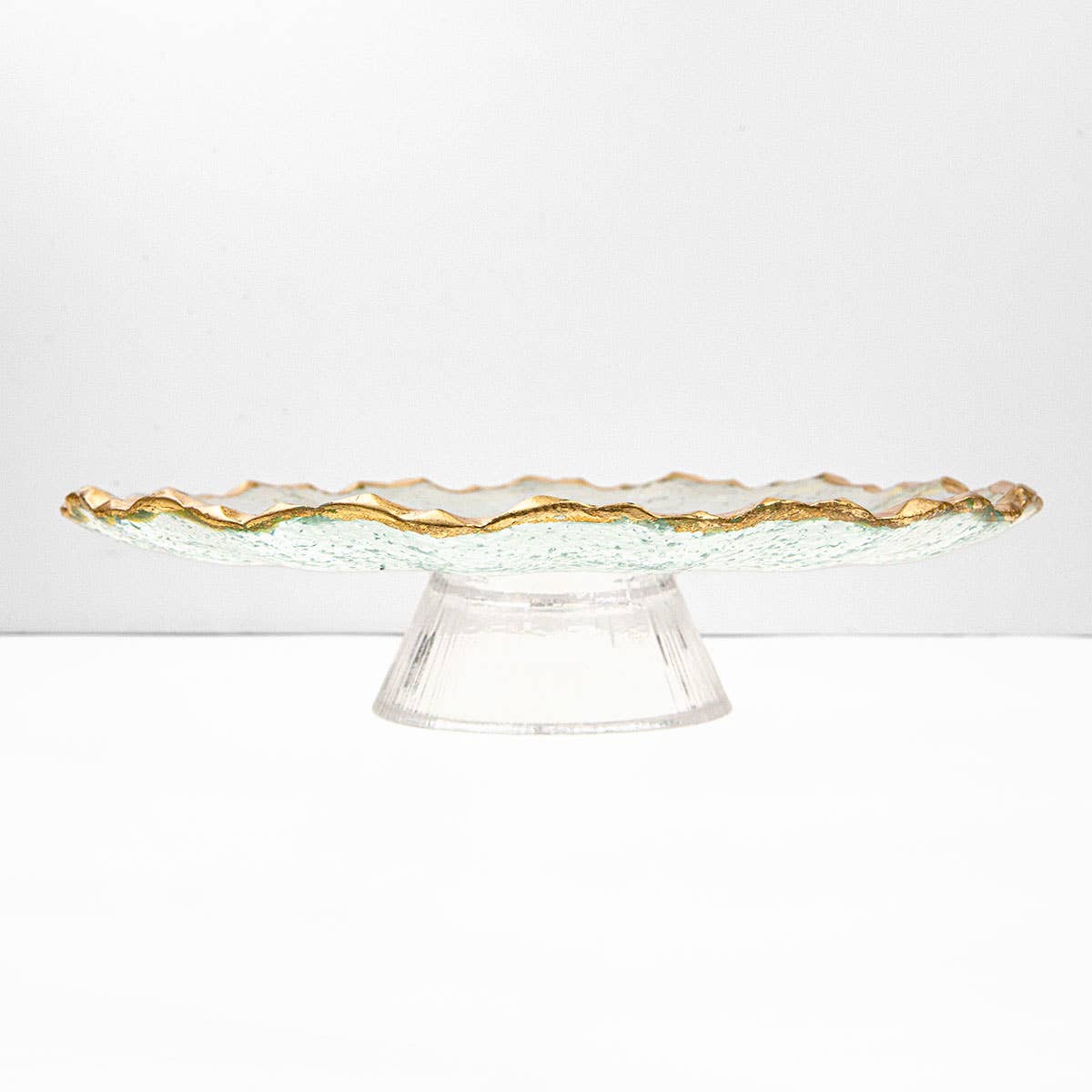 Triomphe Cake Stand   Clear/Gold   10.6x2.5x10.6