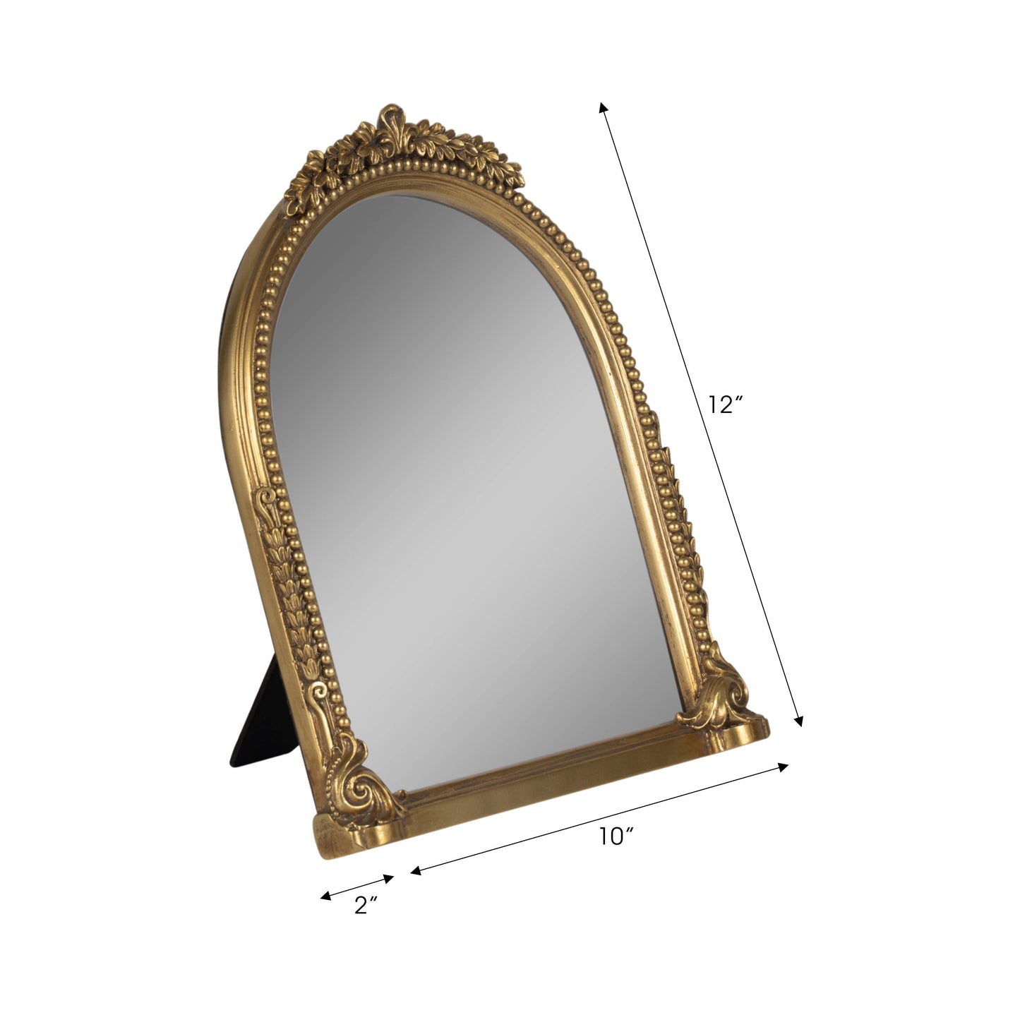 Resin Baroque Style Ornate Arch Photo Frame - Gold, 4x6 in.