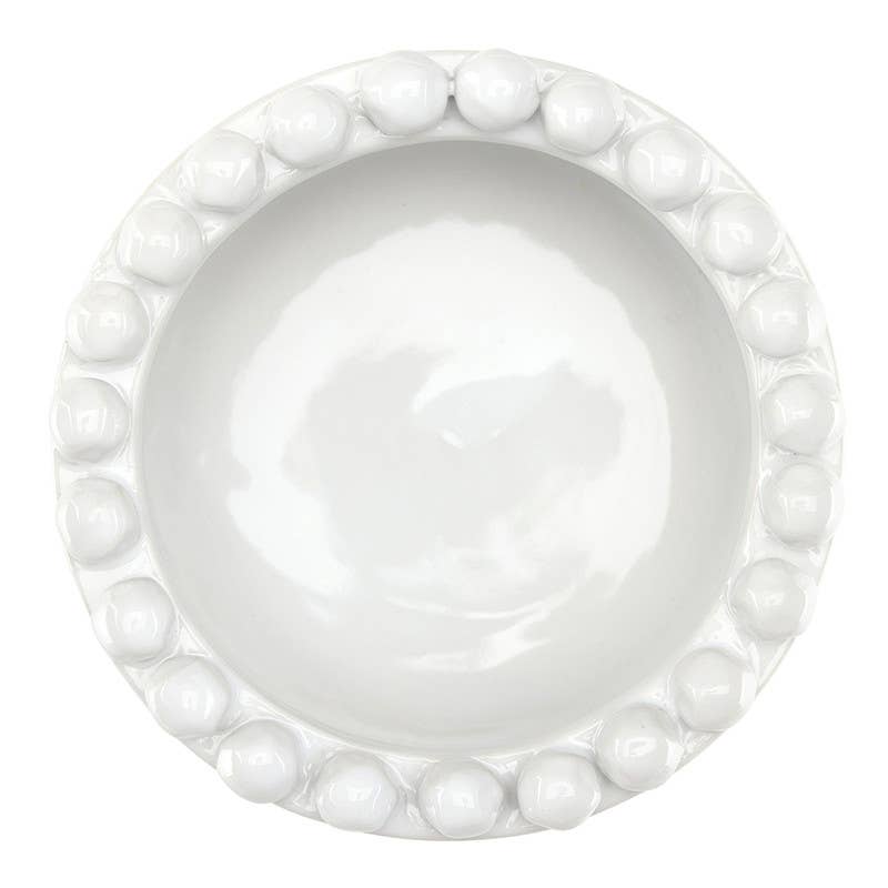 Ceramic Beaded Wine Coaster - White