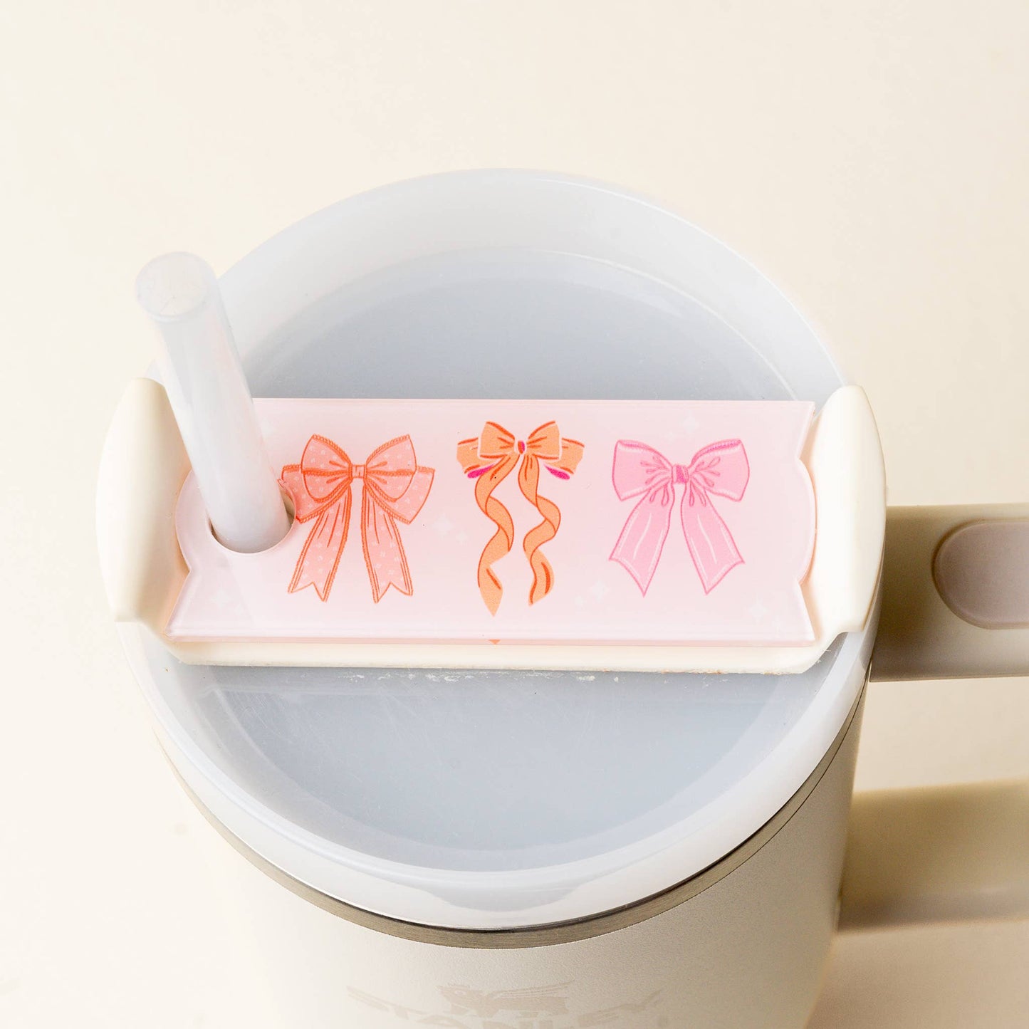 Tumbler Lid Tag-Blushing Bows