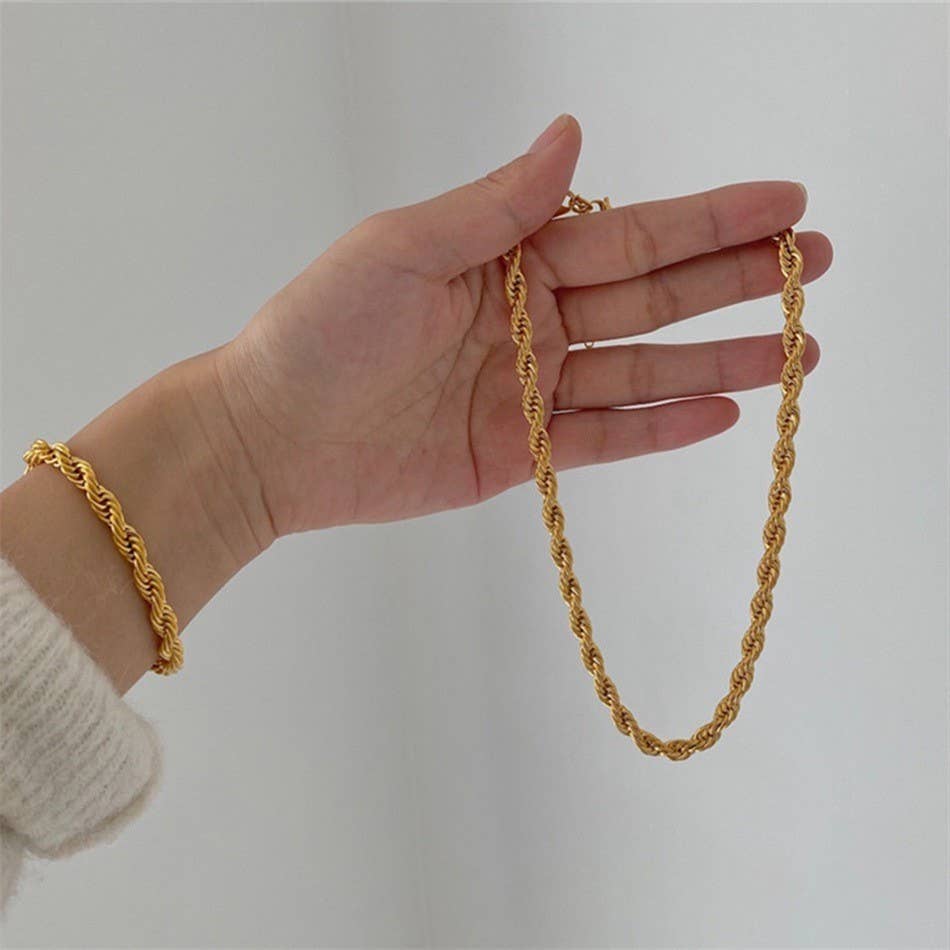 Rope & Ball Chain WATERPROOF TARNISH FREE BRACELET
