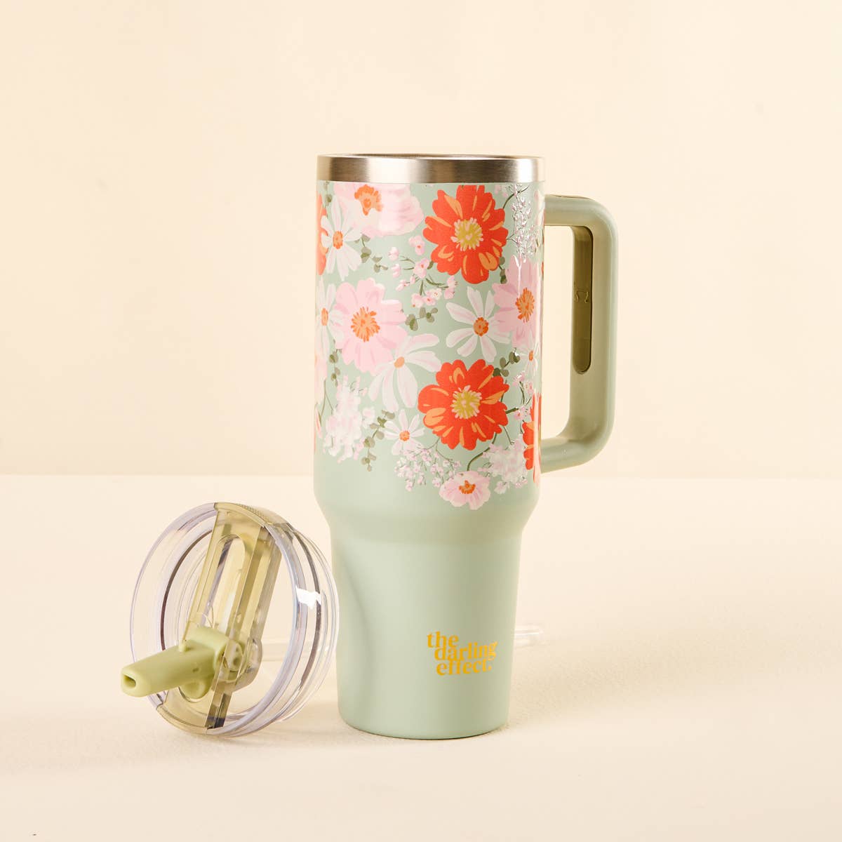 40 oz Lifestyle Flip Straw Tumbler–Bouquet Beauty Sage