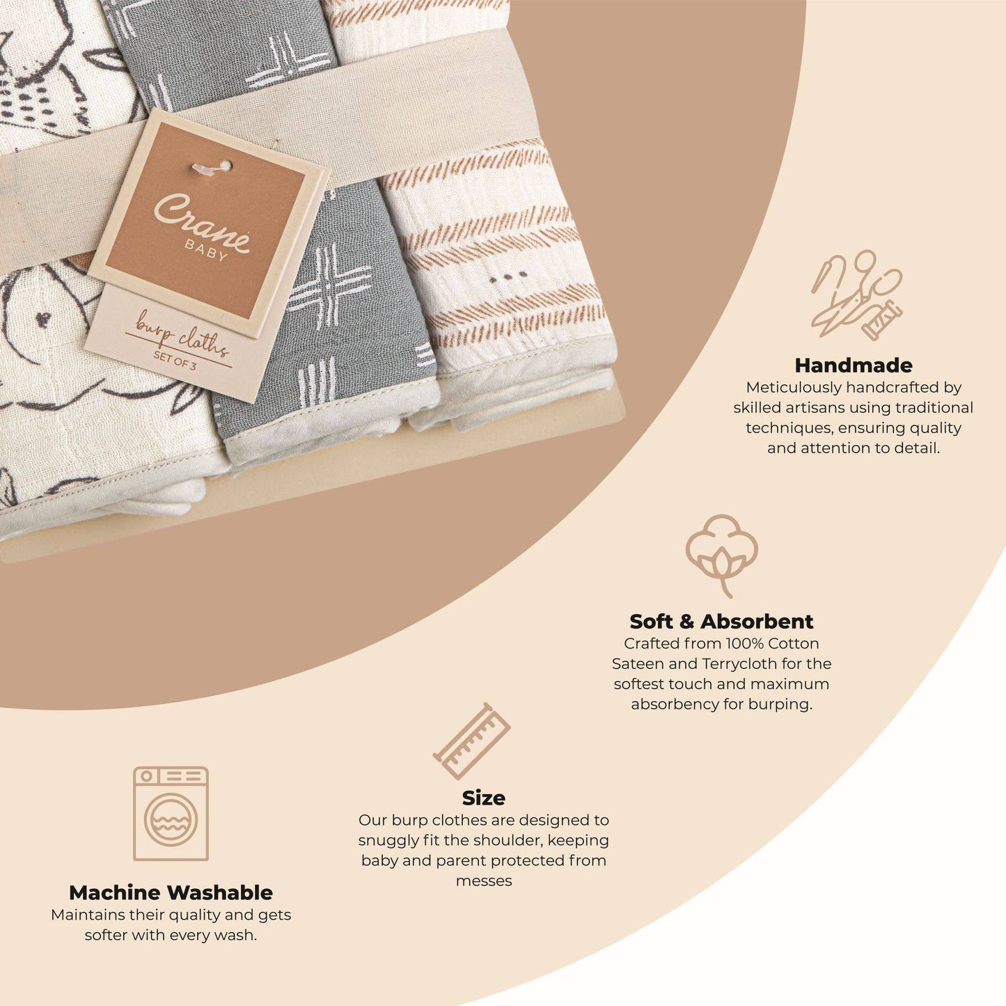 Ezra 3-Pc. Burp Cloths